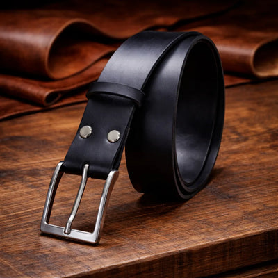 Cintura da uomo in vera pelle - Nera – CraftPoint