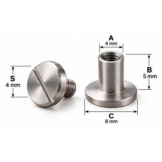 Rivetti a vite 8/5 mm - argento - acciaio inossidabile – CraftPoint