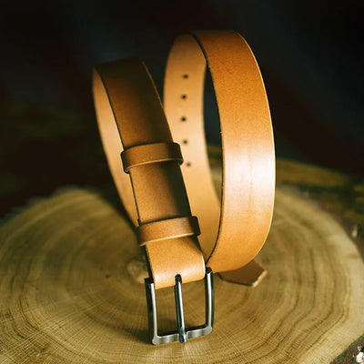 Cintura da uomo in vera pelle - cognac – CraftPoint