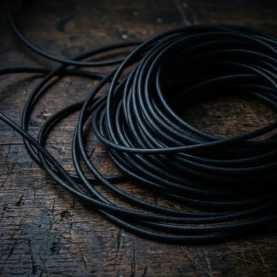 Laccio in pelle rotondo 2/3/4/5mm 100cm - Nero – CraftPoint